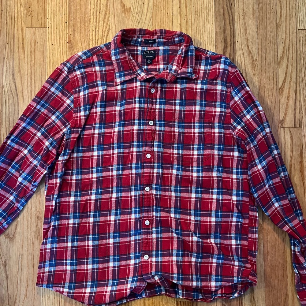 J. Crew Red and Blue Plaid Casual Shirt